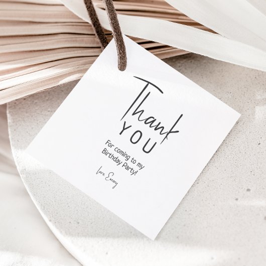 Minimalistisch genderneutraal vierkant bedankt bedankjes labels