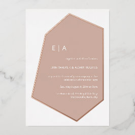 Minimalistisch Geo Gem Dusty Pink Weddenschap Roos Folie Uitnodiging