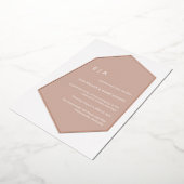 Minimalistisch Geo Gem Dusty Pink Weddenschap Roos Folie Uitnodiging (Gedraaid)