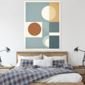 Minimalistisch geometrisch Abstract uit het midden Canvas Afdruk (Insitu (Slaapkamer))