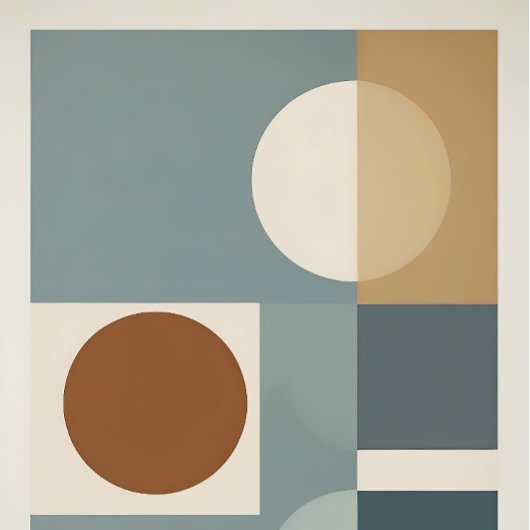 Minimalistisch geometrisch Abstract uit het midden Canvas Afdruk