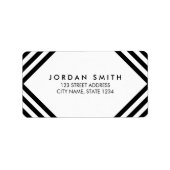 Minimalistisch geometrisch adres voor witte en zwa etiket (Voorkant)