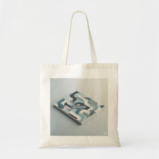 Minimalistisch geometrisch blauw grijs wit Tas
