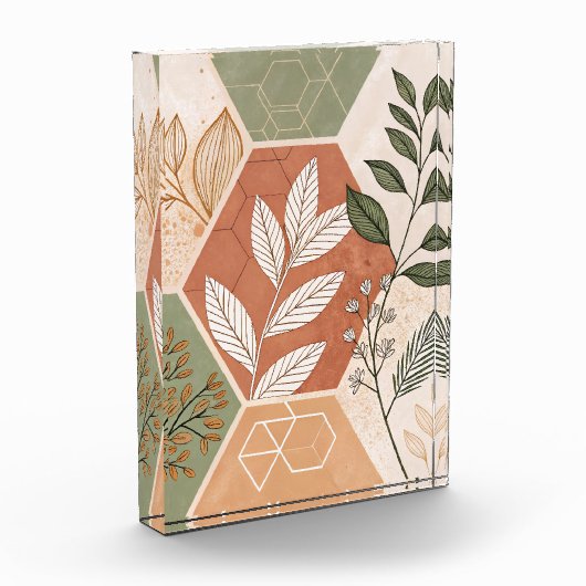 Minimalistisch geometrisch en botanisch fotoblok (Links)