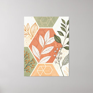 Minimalistisch geometrisch en botanisch gestrekt c canvas afdruk