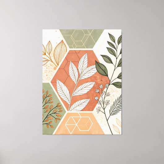 Minimalistisch geometrisch en botanisch gestrekt c canvas afdruk (Voorkant)