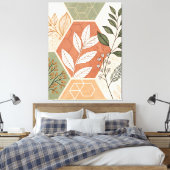 Minimalistisch geometrisch en botanisch gestrekt c canvas afdruk (Insitu (Slaapkamer))