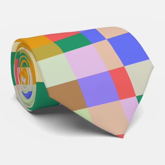 Minimalistisch geometrisch gecontroleerd retropatr stropdas (Opgerold)