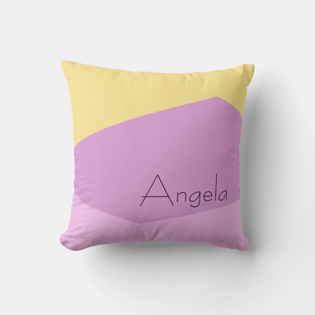 minimalistisch geometrisch geel roze om te persona kussen (Voorkant)