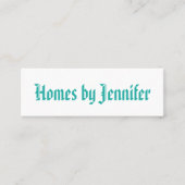 Minimalistisch geometrisch kalligrafie turquoise p mini visitekaartje (Voorkant)