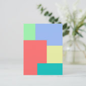Minimalistisch geometrisch kleurenblok Heldere kle Briefkaart (Staand voorkant)