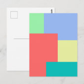 Minimalistisch geometrisch kleurenblok Heldere kle Briefkaart (Voorkant / Achterkant)