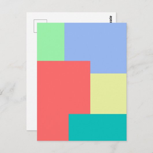 Minimalistisch geometrisch kleurenblok Heldere kle Briefkaart (Voorkant / Achterkant)