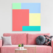 Minimalistisch geometrisch kleurenblok Heldere kle Canvas Afdruk (Insitu (Woonkamer))