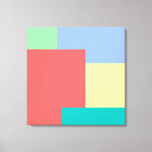 Minimalistisch geometrisch kleurenblok Heldere kle Canvas Afdruk