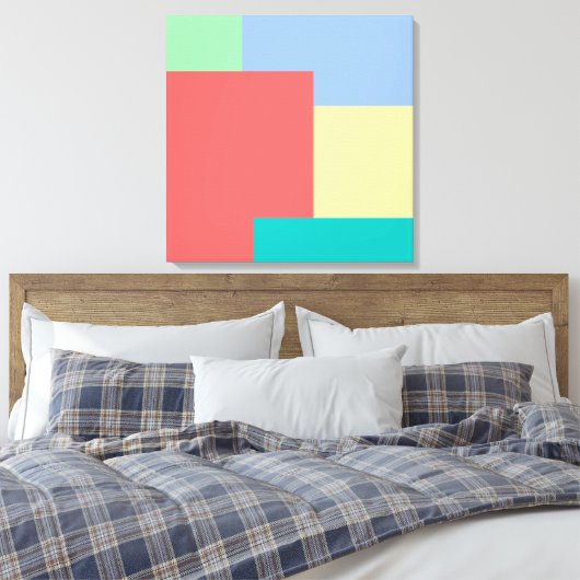 Minimalistisch geometrisch kleurenblok Heldere kle Canvas Afdruk (Insitu (Slaapkamer))