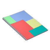 Minimalistisch geometrisch kleurenblok Heldere kle Notitieboek (Rechterzijde)