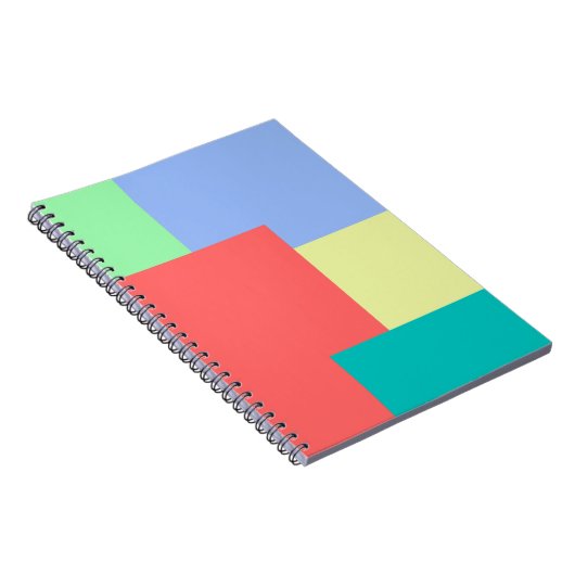 Minimalistisch geometrisch kleurenblok Heldere kle Notitieboek (Rechterzijde)
