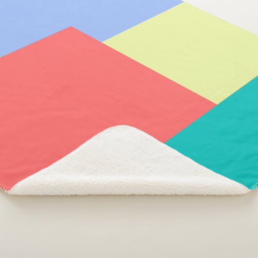 Minimalistisch geometrisch kleurenblok Heldere kle Sherpa Deken (3/4)