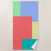 Minimalistisch geometrisch kleurenblok Heldere kle Strandlaken (Voorkant)