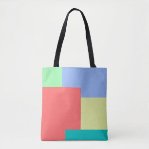 Minimalistisch geometrisch kleurenblok Heldere kle Tote Bag