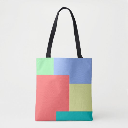 Minimalistisch geometrisch kleurenblok Heldere kle Tote Bag (Voorkant)