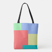 Minimalistisch geometrisch kleurenblok Heldere kle Tote Bag (Achterkant)