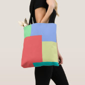 Minimalistisch geometrisch kleurenblok Heldere kle Tote Bag (Dichtbij)