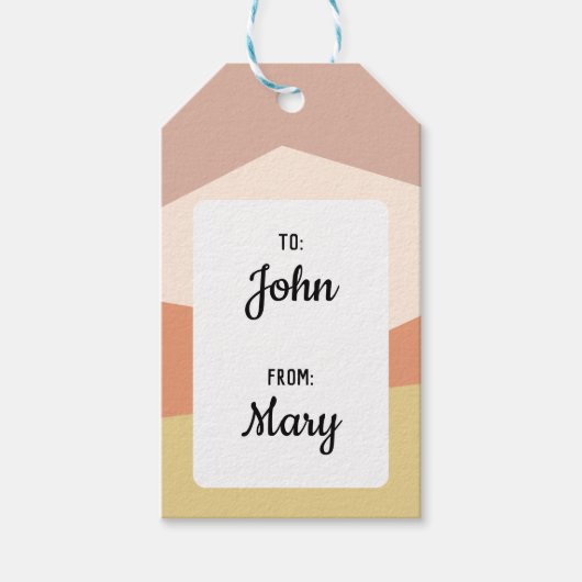 Minimalistisch geometrisch met pastelkleur cadeau cadeaulabel (Voorkant)