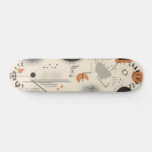 Minimalistisch geometrisch met terracotta en zwart persoonlijk skateboard (Horizontaal)