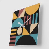 Minimalistisch geometrisch midden eeuw modern Abst Vierkante Klok (Hoek)