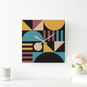 Minimalistisch geometrisch midden eeuw modern Abst Vierkante Klok (Huis)