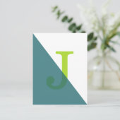 Minimalistisch geometrisch monogram briefkaart (Staand voorkant)