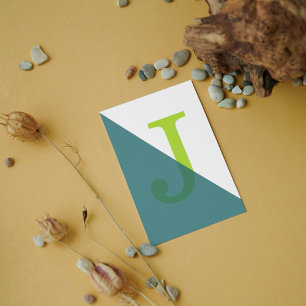 Minimalistisch geometrisch monogram briefkaart