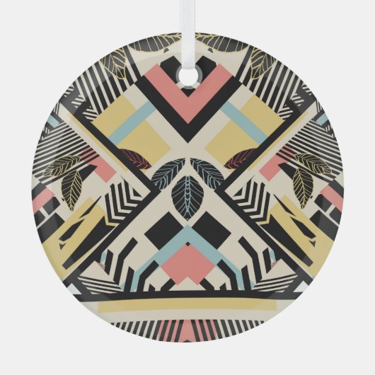 Minimalistisch geometrisch: Patroonontwerp Glas Ornament (Voorkant)