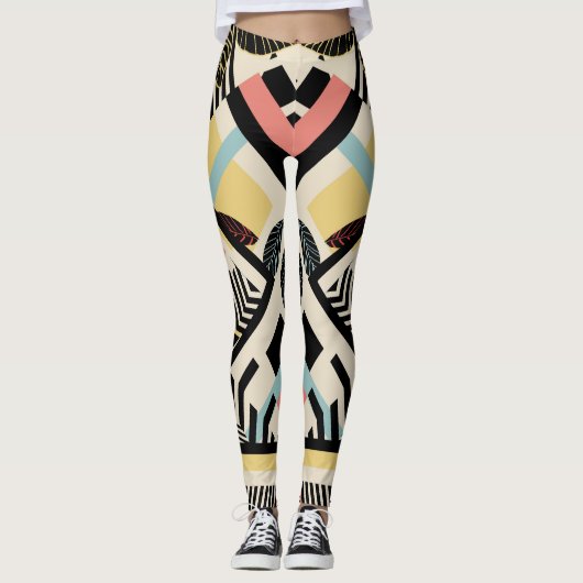 Minimalistisch geometrisch: Patroonontwerp Leggings (Voorkant)