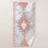 minimalistisch geometrisch roos goud aztec witte m badhanddoek (Badhanddoek)