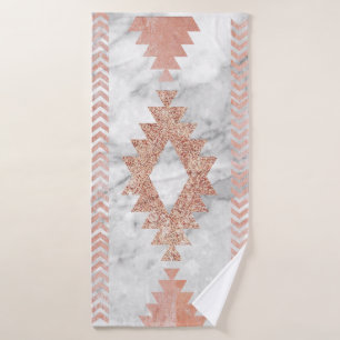 minimalistisch geometrisch roos goud aztec witte m badhanddoek