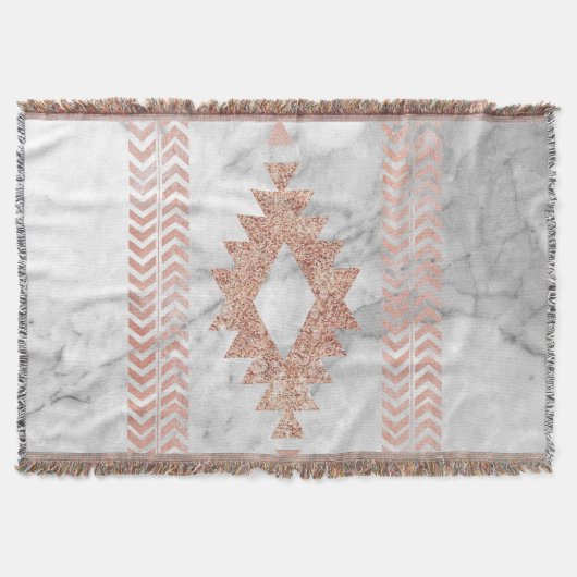 minimalistisch geometrisch roos goud aztec witte m deken (Voorkant)