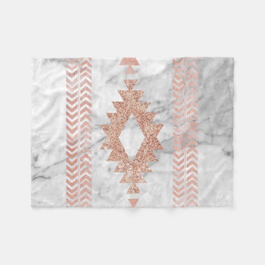 minimalistisch geometrisch roos goud aztec witte m fleece deken (Voorkant (Horizontaal))