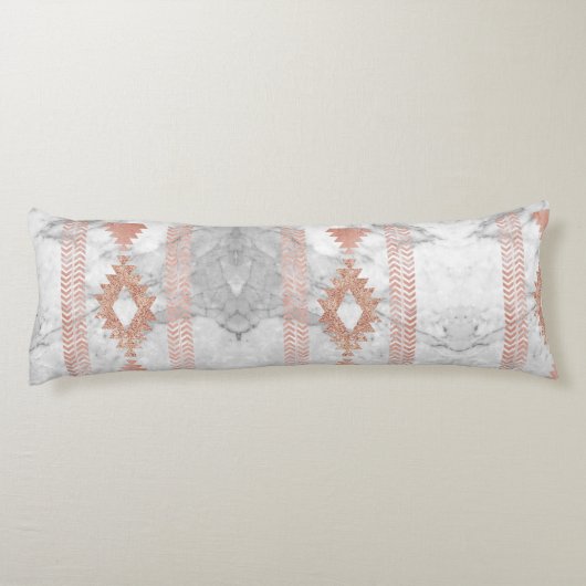 minimalistisch geometrisch roos goud aztec witte m lichaamskussen (Achterkant)