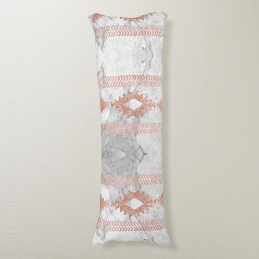 minimalistisch geometrisch roos goud aztec witte m lichaamskussen (Voorkant Verticaal)