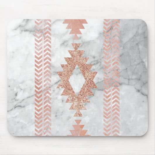 minimalistisch geometrisch roos goud aztec witte m muismat (Voorkant)