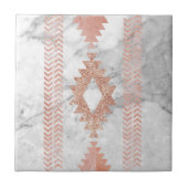 minimalistisch geometrisch roos goud aztec witte m tegeltje (Voorkant)