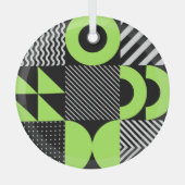 Minimalistisch geometrisch, Scandinavisch  patroon Glas Ornament (Voorkant)