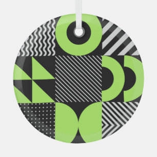 Minimalistisch geometrisch, Scandinavisch patroon Glas Ornament