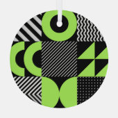 Minimalistisch geometrisch, Scandinavisch  patroon Glas Ornament (Achterkant)