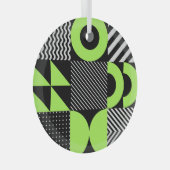 Minimalistisch geometrisch, Scandinavisch  patroon Glas Ornament (Voorkant Rechts)