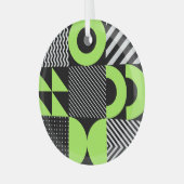 Minimalistisch geometrisch, Scandinavisch  patroon Glas Ornament (Voorkant links)