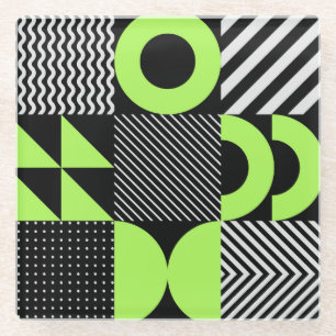 Minimalistisch geometrisch, Scandinavisch patroon Glazen Onderzetter
